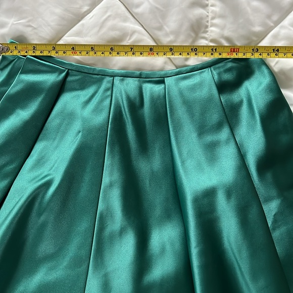 Vintage Melinda Eng Designer Emerald Green Silk And Satin ShortParty Dress Siz 4 - Picture 14 of 17